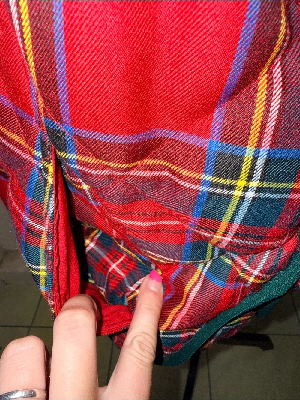 BiBi Red Tartan Plaid Quilted Puffer Vest Womens M Holiday Preppy Cabincore Cozy